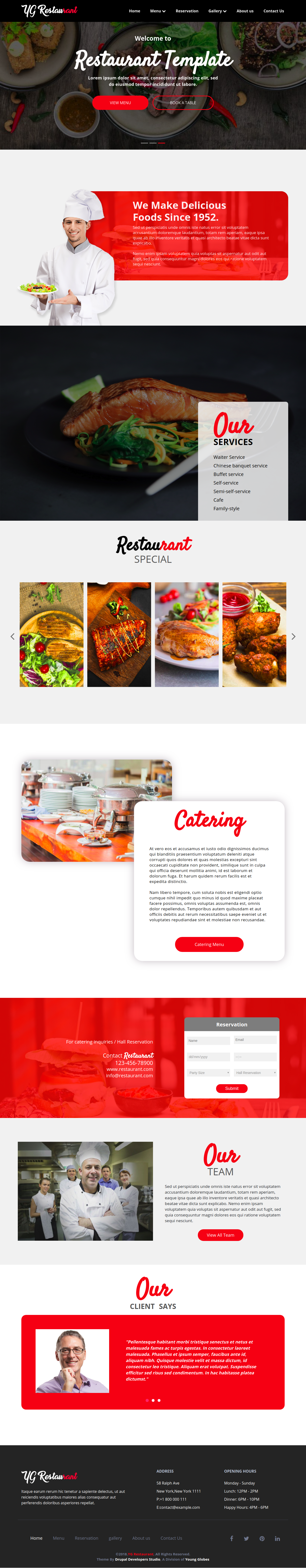 YG Restaurant | Bootstrap based Drupal 9 theme