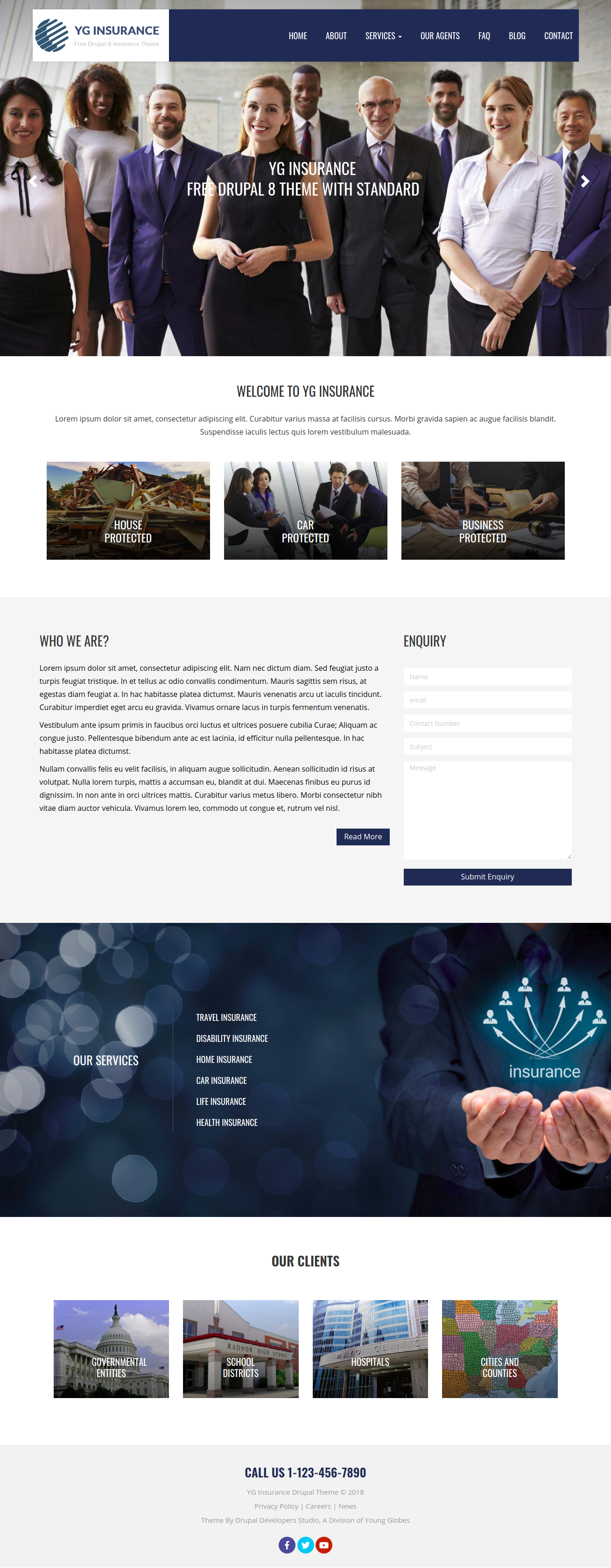 YG Insurance | Bootstrap based Drupal 9 theme