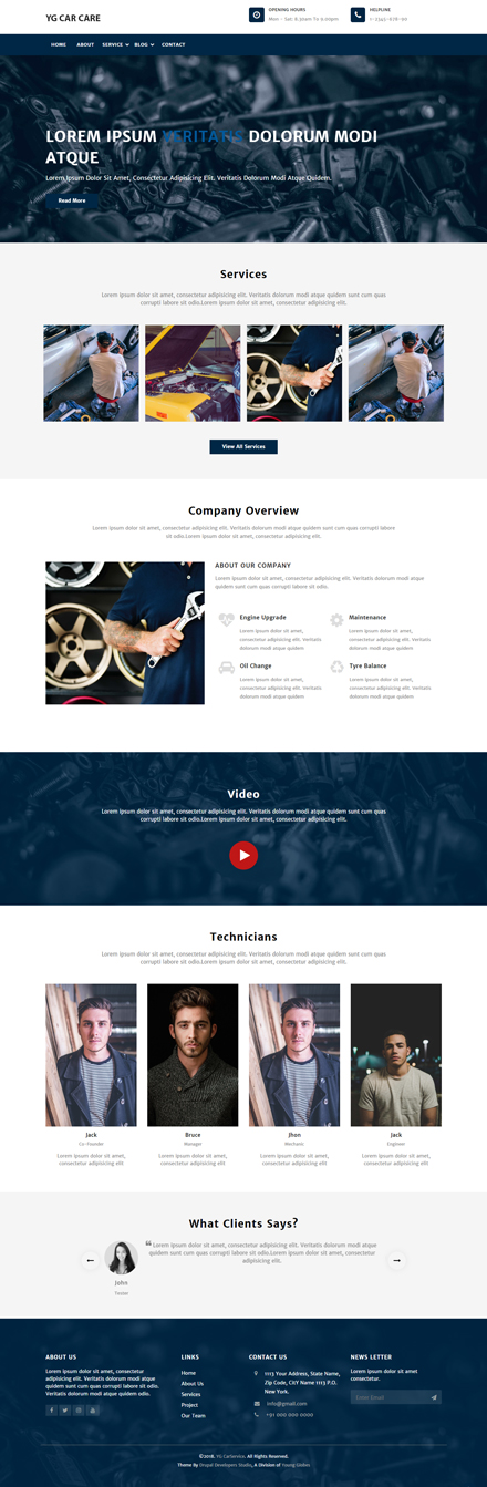 YG Car Care | Bootstrap based Drupal 9 theme