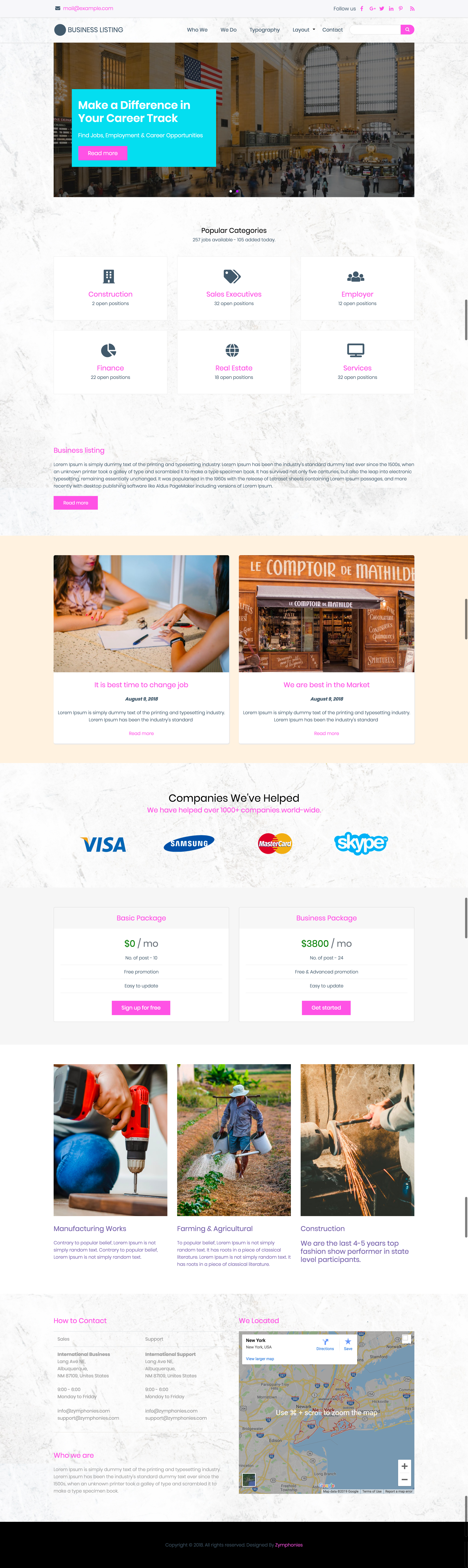 Business Listing Zymphonies Theme